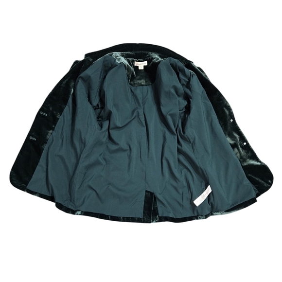 Coldwater Creek Green Velvet Two Button Blazer Holidays Festive Party - Picture 8 of 11